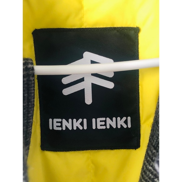 Ienki Ienki Grey Check Down Woolmark Mac Coat - Picture 8 of 12